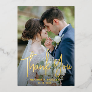 Minimalist Photo Modern Wedding Thank You Card