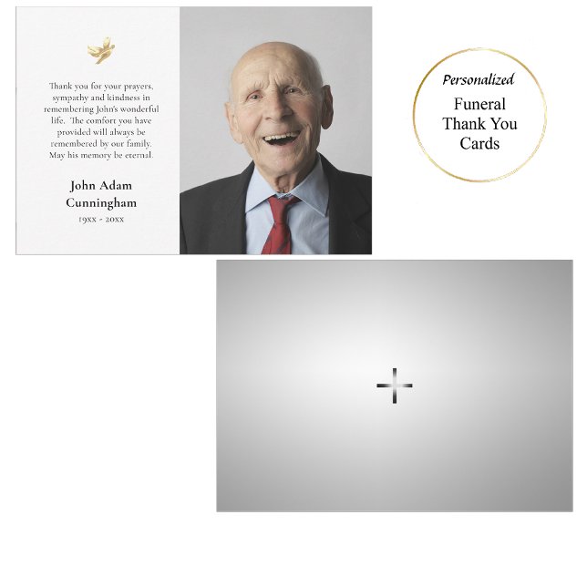 Minimalist Photo Orthodox Christian Memorial Thank You Card (Creator Uploaded)