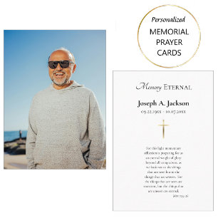 Minimalist Photo Orthodox Funeral Prayer Card     