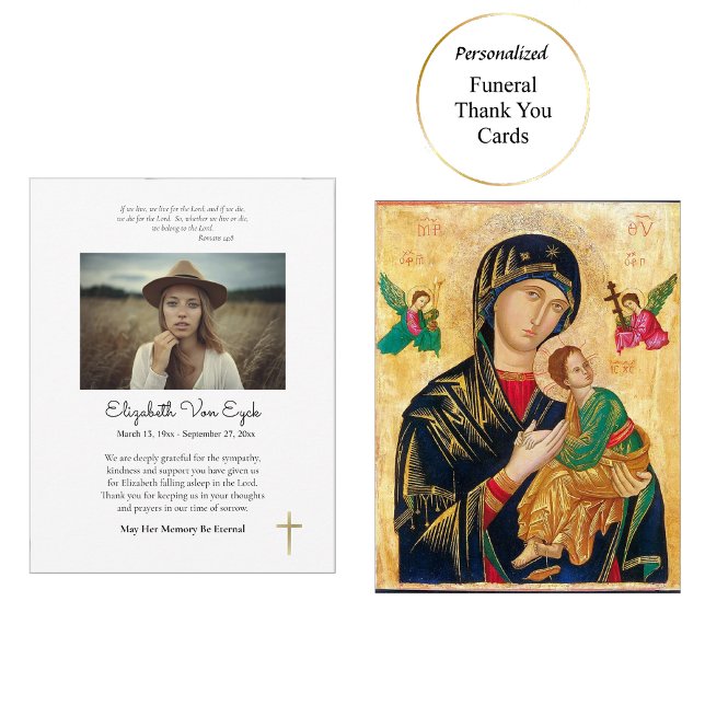 Minimalist Photo Orthodox Funeral Thank You Card (Creator Uploaded)