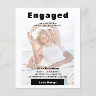 Minimalist Photo Overlay Engagement Party Invite Flyer