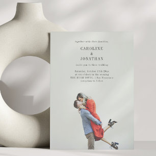 Minimalist Photo Overlay Wedding RSVP Website Chic Invitation