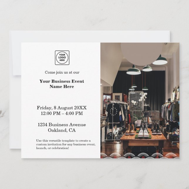 Minimalist Photo | Professional Business Event  Invitation (Front)