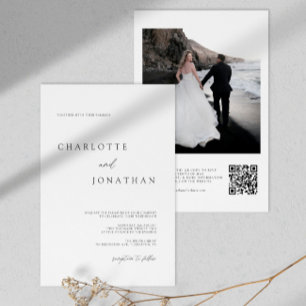Minimalist Photo QR Code Wedding Invitation