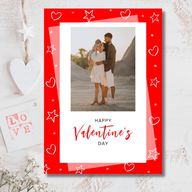 Minimalist Photo Red Valentine's Day  Holiday Card (Creator Uploaded)
