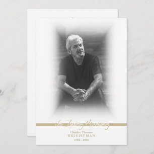 Minimalist Photo Remembrance Service Dear Ones Card