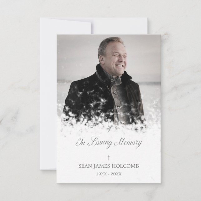 Minimalist Photo Remembrance Service Dear Ones Card (Front)