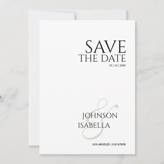 Minimalist Photo Save the Date Card (Front)