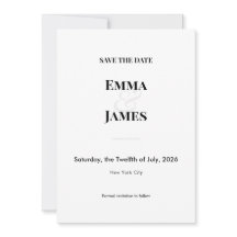 Minimalist Photo Save the Date with QR Code Modern