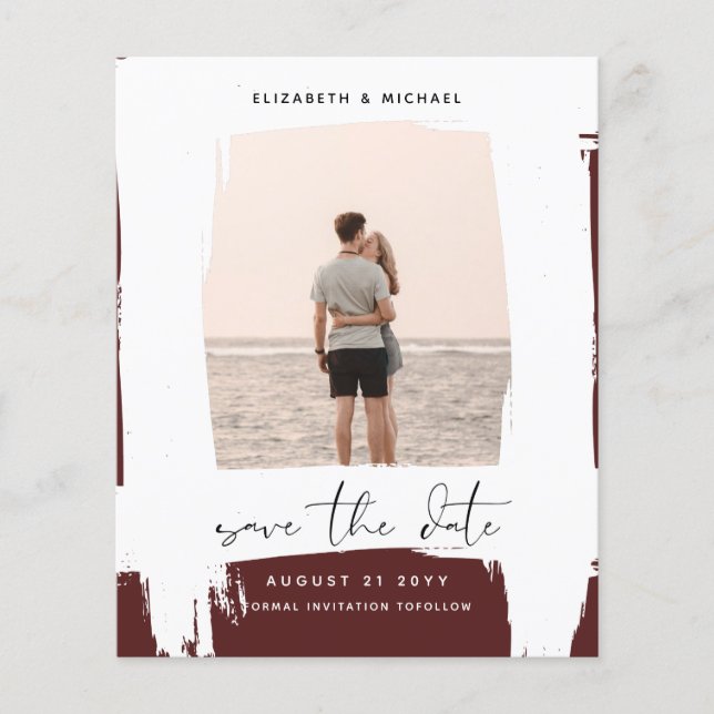 Minimalist PHOTO Save The Dates - Simple BUDGET Flyer (Front)