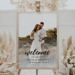 Minimalist Photo Script Engagement Party Welcome Poster<br><div class="desc">Simple Photo Script Engagement Party Welcome Poster</div>