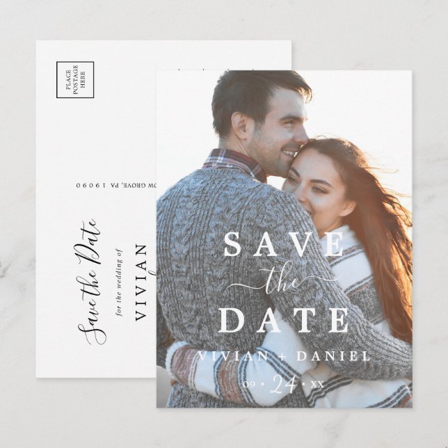 Minimalist Photo Template Save the Date (Front/Back)
