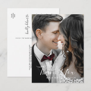 Minimalist Photo Template Thank You Postcard