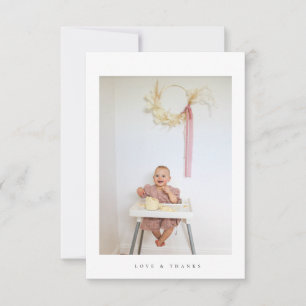 minimalist photo thank you birthday card