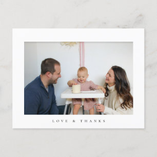 minimalist photo thank you birthday card postcard