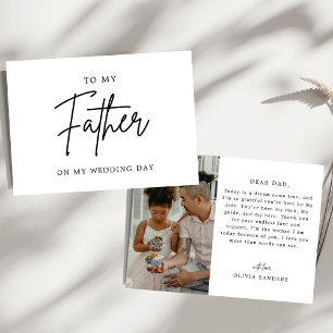 Minimalist Photo To My Dad On My Wedding Day Invitation