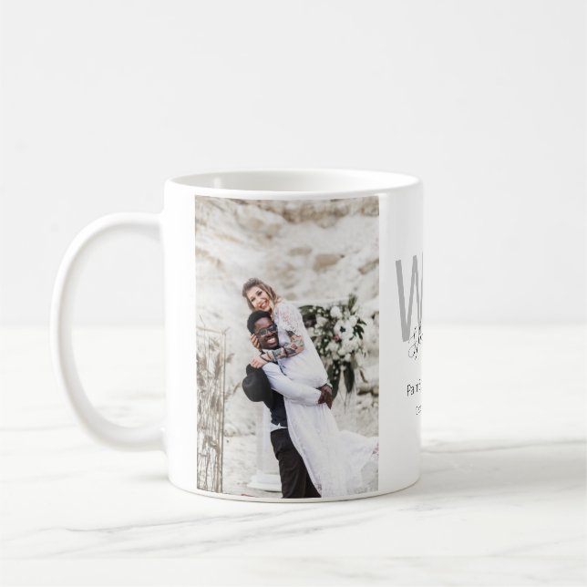 Minimalist Photo Wedding Favour Coffee Mug (Left)