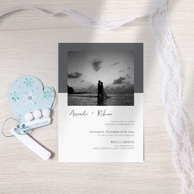Minimalist Photo Wedding Invitation (Creator Uploaded)
