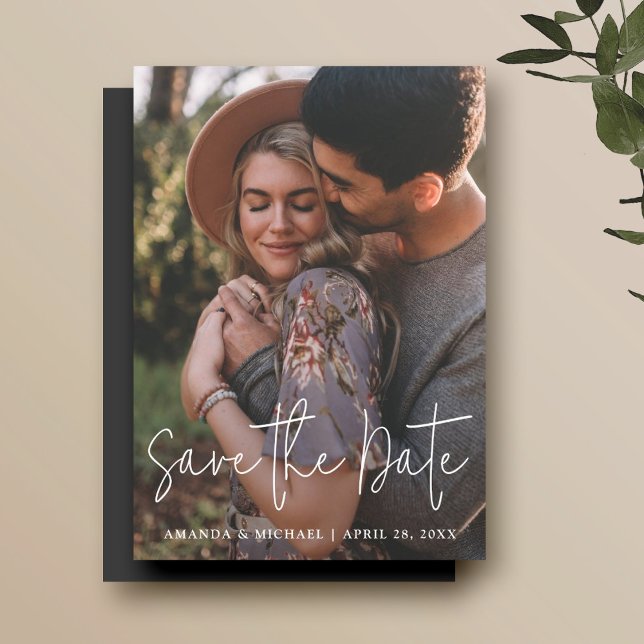 Minimalist Photo Wedding Save the Date Magnet  (Creator Uploaded)