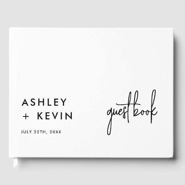 Minimalist Photo Wedding Signature Guest Book (Front)