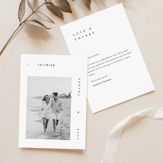 Minimalist Photo Wedding Thank You Card (Creator Uploaded)