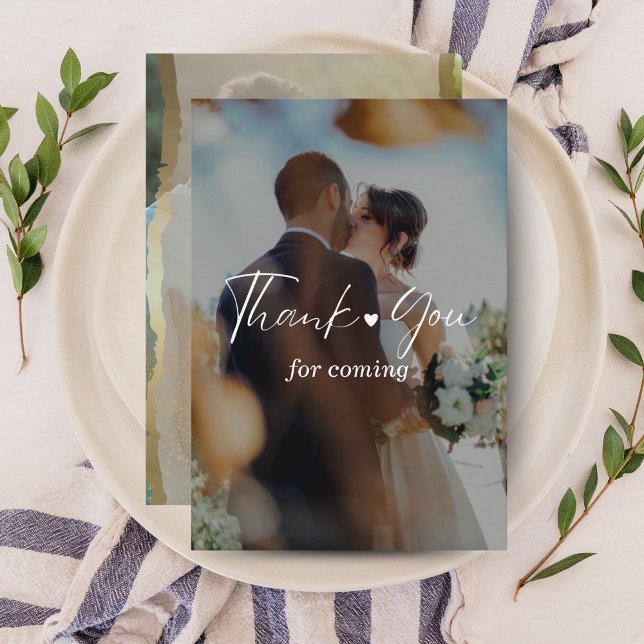 Minimalist Photo Wedding Thank You Card with Scrip (Minimalist Photo Wedding Thank You Card with Script)