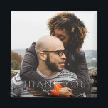 Minimalist Photo Wedding Thank You Magnet<br><div class="desc">Say thank you in a unique and lasting way with this Minimalist Photo Wedding Thank You Magnet. Designed as a modern keepsake, this personalized magnet features a clean, minimalist design that showcases one of your favourite photos along with a simple, heartfelt message of gratitude. Perfect for wedding favours, this magnet...</div>