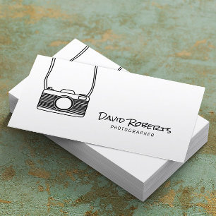 Minimalist Photographer Camera Photography Business Card