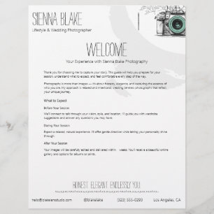 Minimalist Photographer Welcome Packet Template Letterhead