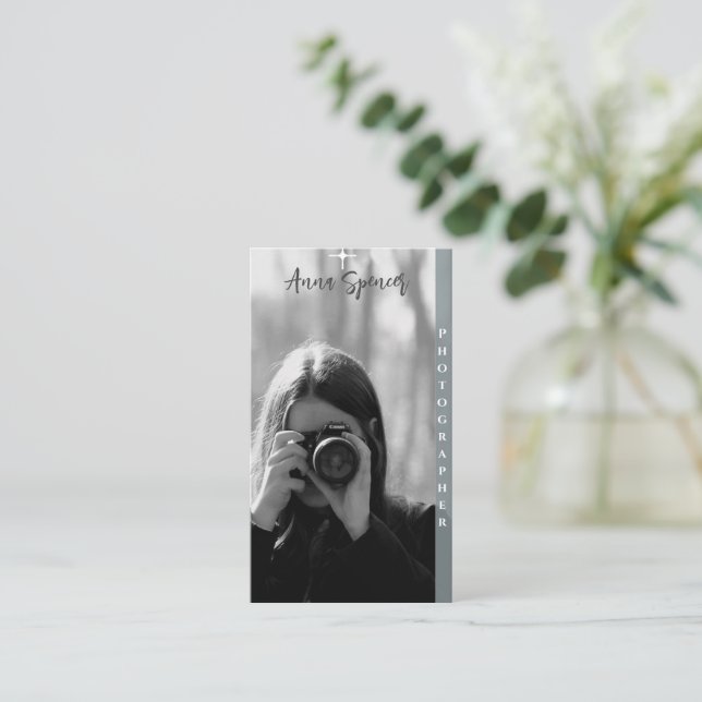 Minimalist Photography Full Photo Simple  Business Business Card (Standing Front)