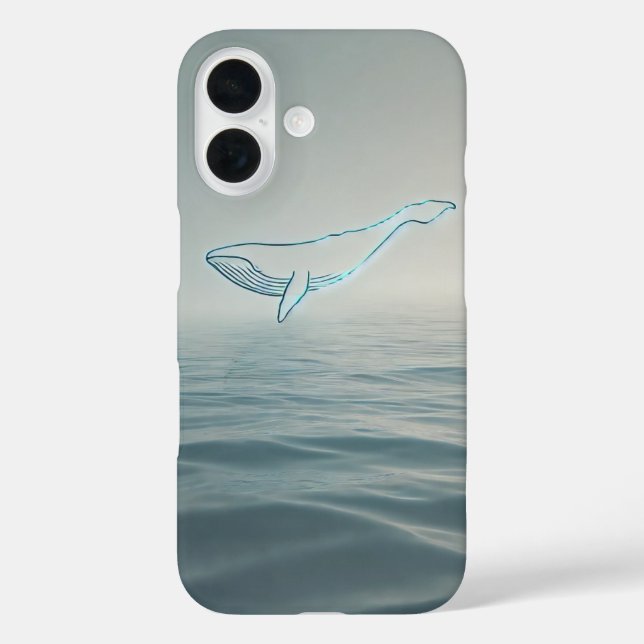 Minimalist Photorealistic Whale Outline Case-Mate iPhone Case (Back)