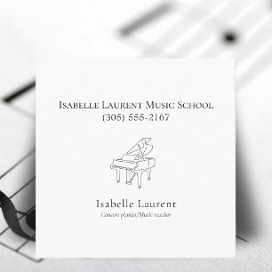 Minimalist pianist music teacher calling card