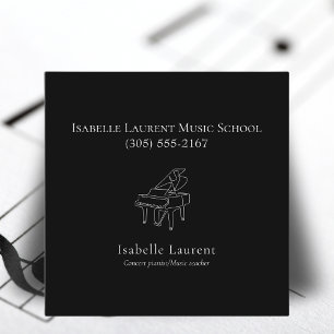 Minimalist pianist music teacher calling card