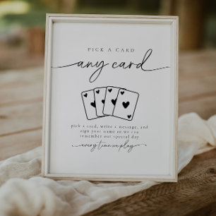 Minimalist Pick A Card Guestbook Sign