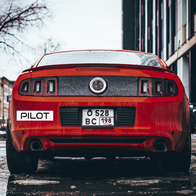 Minimalist PILOT Typography,Simple Aviation Custom Bumper Sticker (Creator Uploaded)