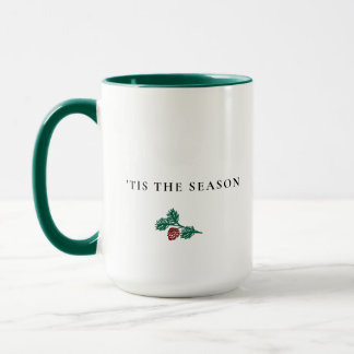 Minimalist Pine Branch Christmas – ’Tis The Season Mug