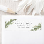 Minimalist Pine Tree Branch Wedding Return Address<br><div class="desc">Elegant minimalist wedding return address label.</div>
