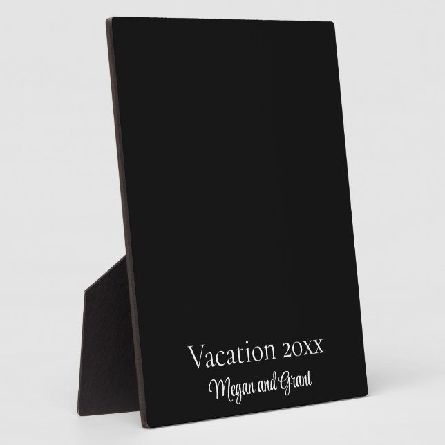 Minimalist pine tree silhouette personalize photo  plaque (Side)