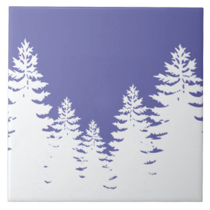Minimalist pine tree silhouette tile