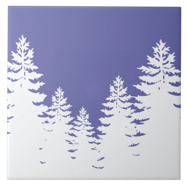 Minimalist pine tree silhouette tile (Front)