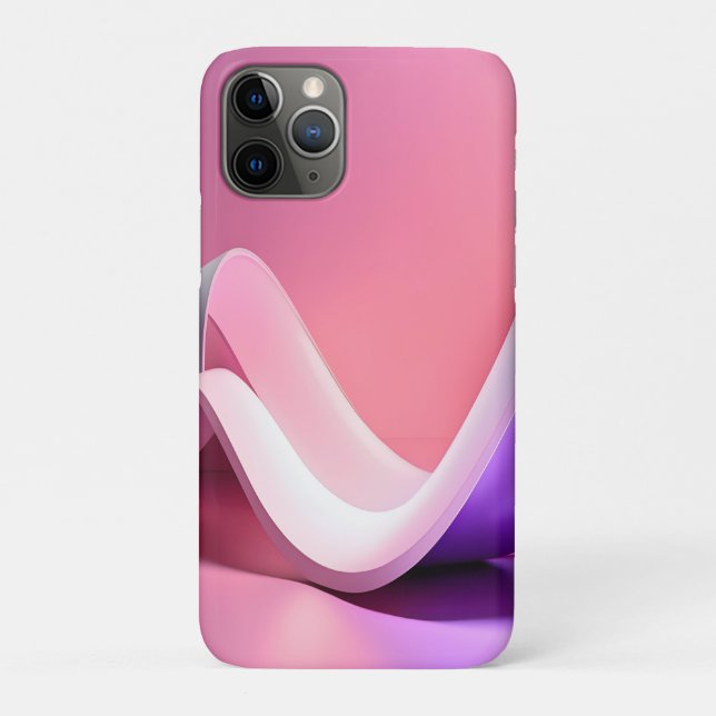 Minimalist Pink Abstract Fluid Wave Case-Mate iPhone Case (Back)