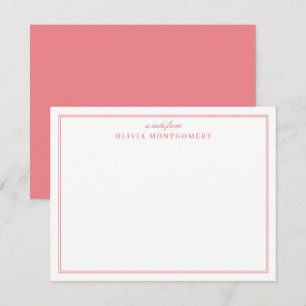 Minimalist Pink and White Name Personal Card