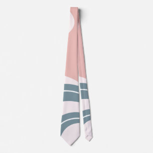 Minimalist Pink Aqua and White Tie