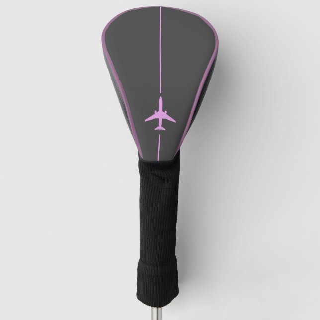 Minimalist Pink Aviation Golf Head Cover (Front)