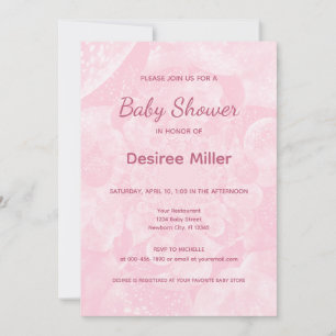 Minimalist Pink Balloons Girl Baby Shower Invitation