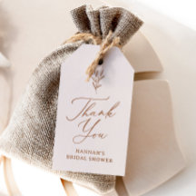 Minimalist Pink Boho Bridal Shower Favour Tag
