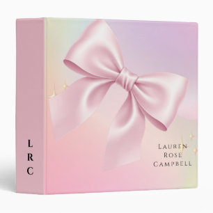 Minimalist Pink Bow Baby Shower Binder