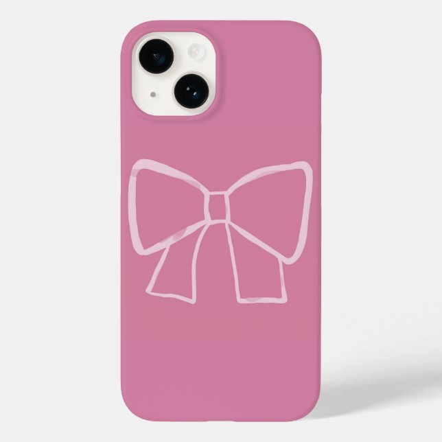 Minimalist Pink Bow Case-Mate iPhone Case (Back)