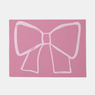 Minimalist Pink Bow Doormat