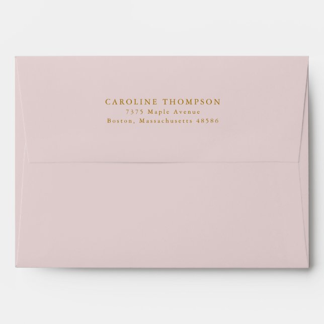 Minimalist Pink Bridal Shower Return Address Envelope (Back (Top Flap))